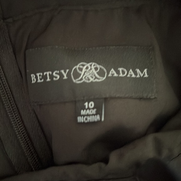 Betsy & Adam Illusion Tiered Ruffle Tulle Square Neck Corset Mesh Gown size 10 - Picture 10 of 11